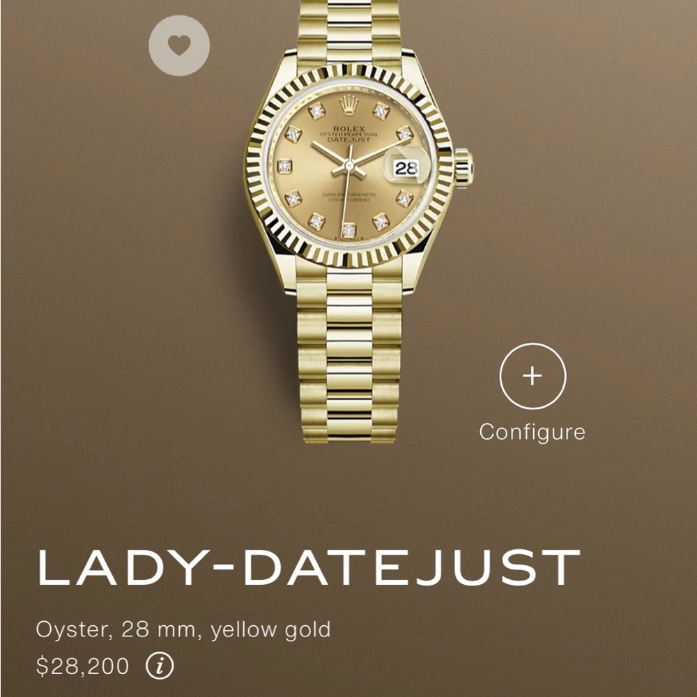 Ladies Rolex Datejust President 26mm Factory Diamond Champagne Dial 69178